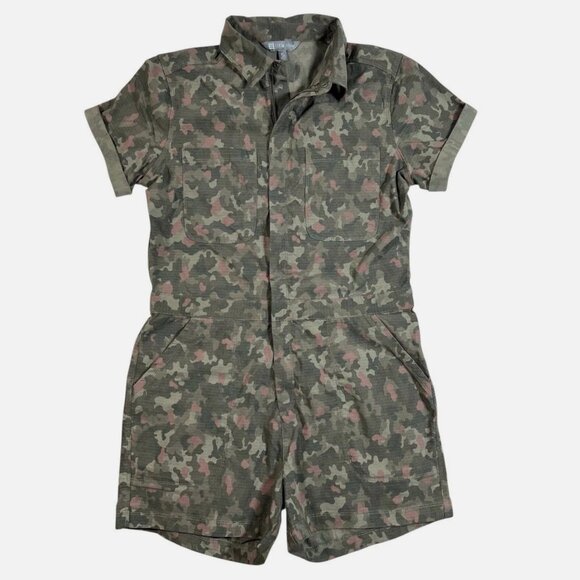 Title Nine Rosie Utility Ripstop Camo Pattern Short Romper Women's size S - Picture 1 of 7